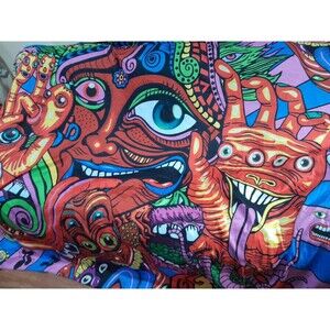 Psychedelic Arabesque Tapestry, Huge 72x90 Inch